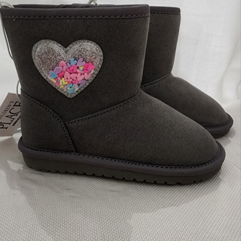 NWT The Children’s Place boots for little girls size 7in color grey